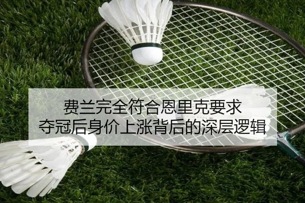 费兰完全符合恩里克要求 夺冠后身价上涨背后的深层逻辑
